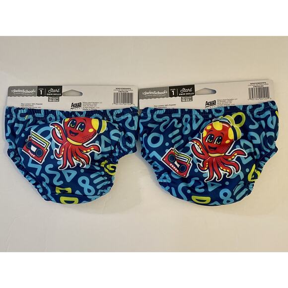 SwimSchool Reuseable NWT Swim Trunk Diapers Size 12M 18-22 Lbs - Picture 2 of 3